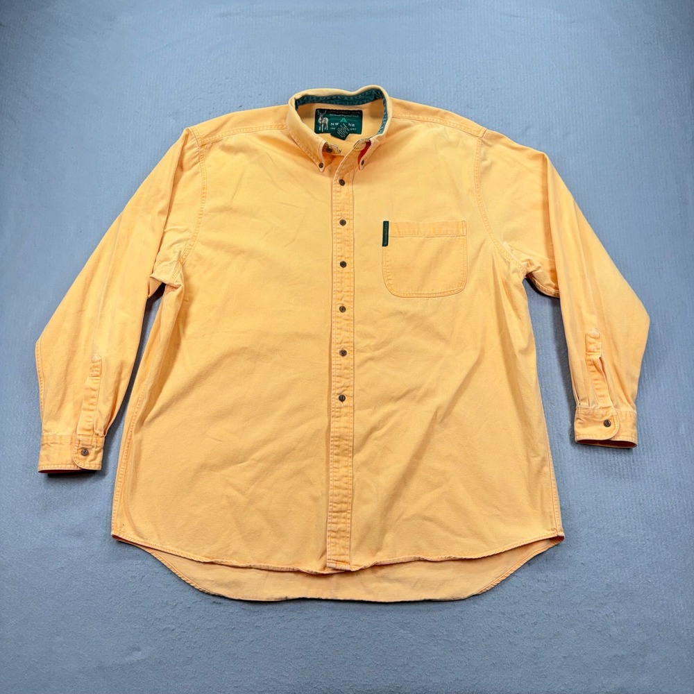 Abercrombie & Fitch Vintage 90s Ranger Shirt Mens XL Orange Yellow Cotton